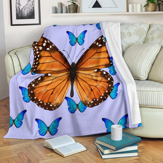 big butterfly with blue butterflies blanket - Top Content | POD Collection | Free Shipping