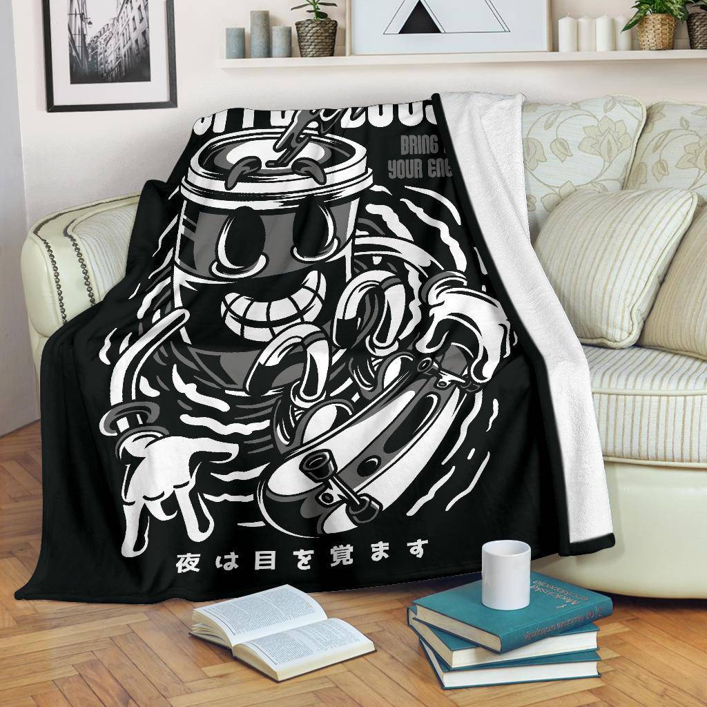 Cofee Energy Boost Cartoon Premium Blanket - Top Content | POD Collection | Free Shipping