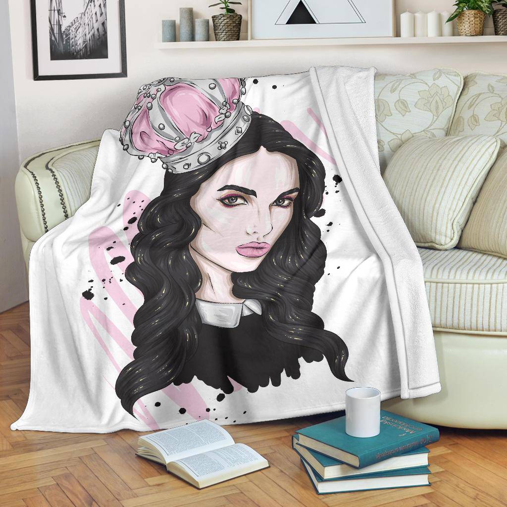 Beautiful Crown Girl Cartoon Premium Blanket - Top Content | POD Collection | Free Shipping