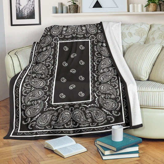 Ultra Plush Smokey Gray Bandana Blanket