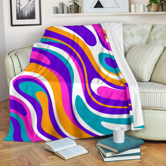 Psychedelic Groovy Background Blanket