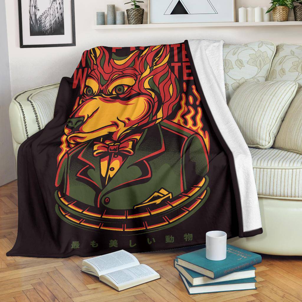 Premium Blanket Smart Wolf Master Cartoon - Top Content | POD Collection | Free Shipping