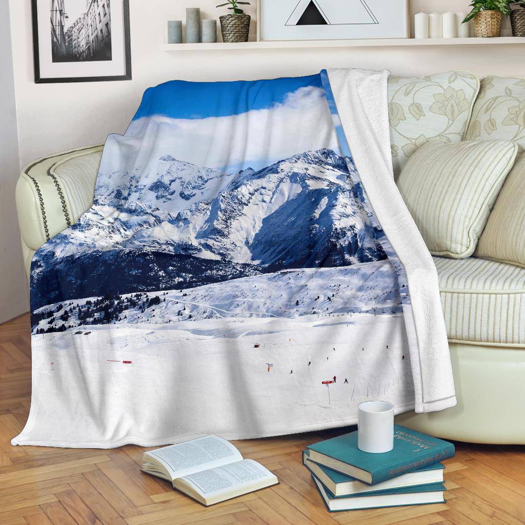 Nature Mountain Winter Snow Premium Blanket - Top Content | POD Collection | Free Shipping