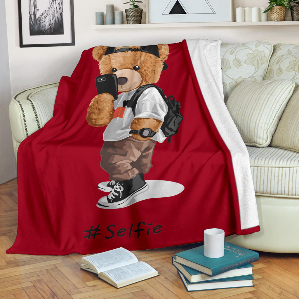 Teddy Red Selfie blanket - Top Content | POD Collection | Free Shipping