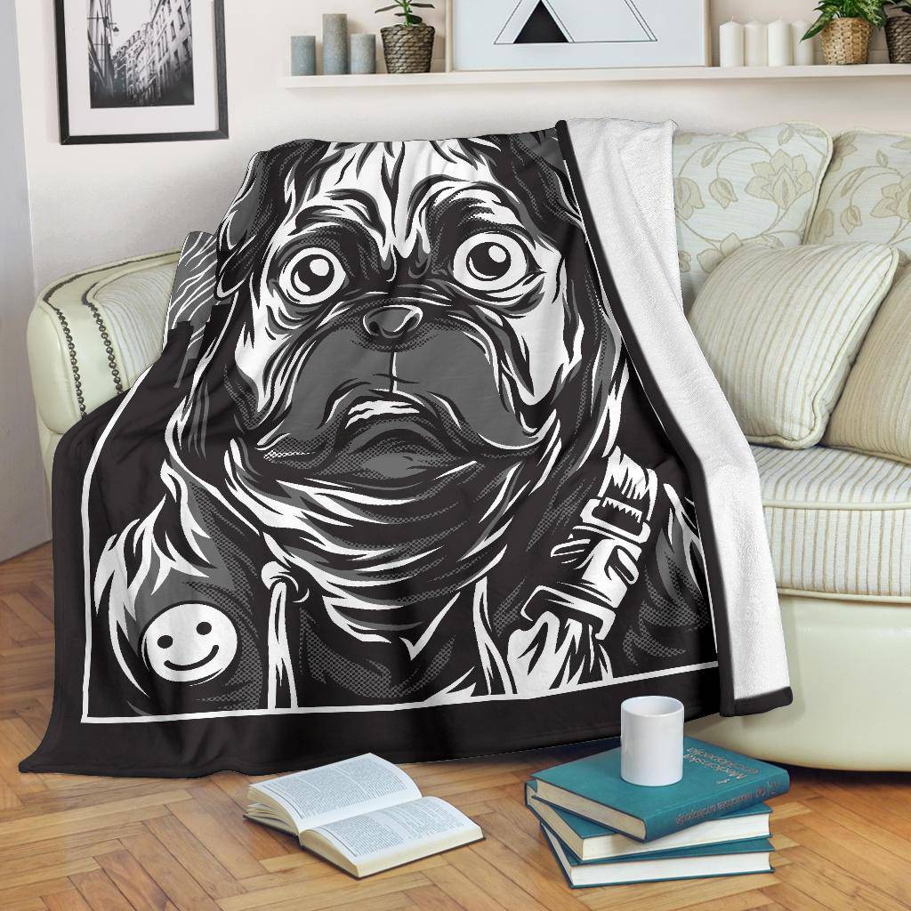 Pug Life Dog Art Cartoon Premium Blanket - Top Content | POD Collection | Free Shipping