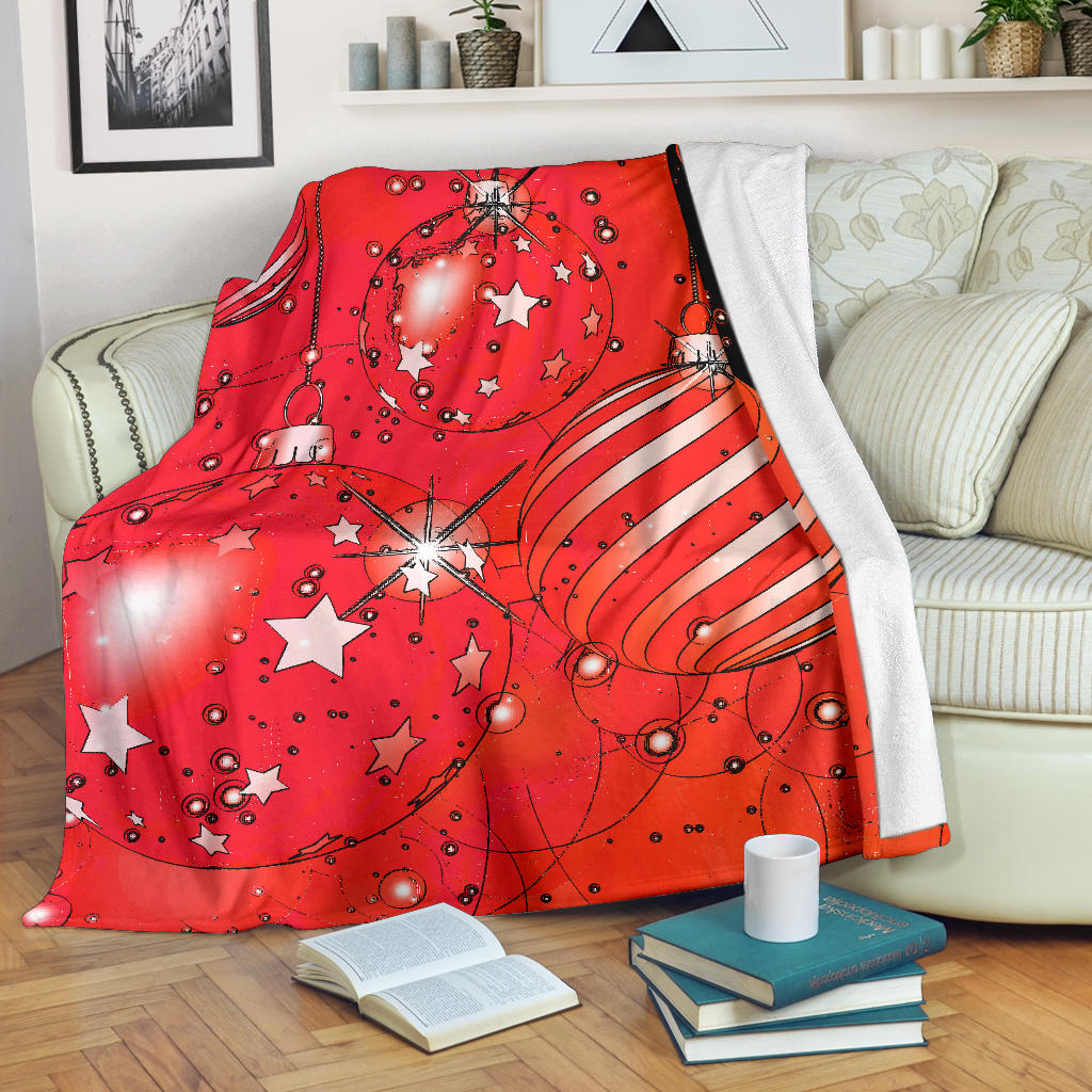 christmas bauble background blanket - Top Content | POD Collection | Free Shipping