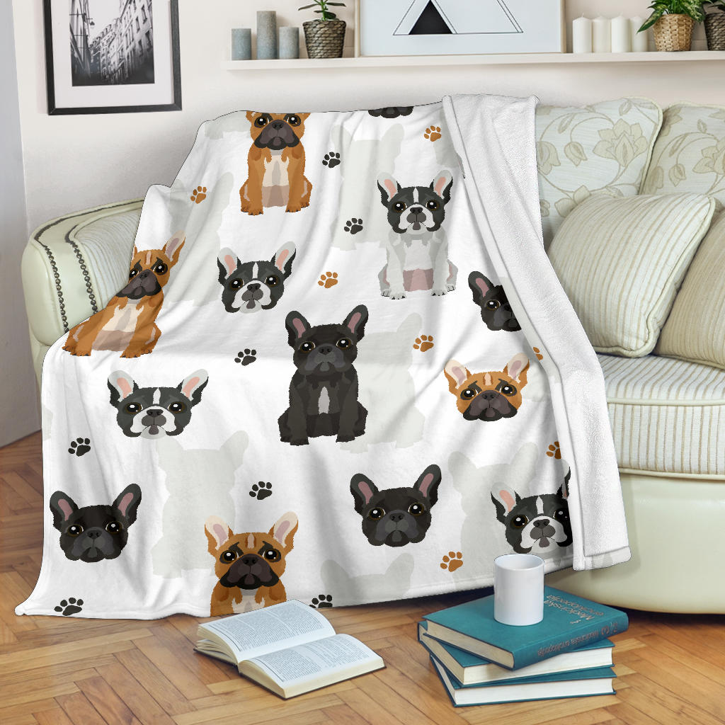 French Bulldog Paw Blanket