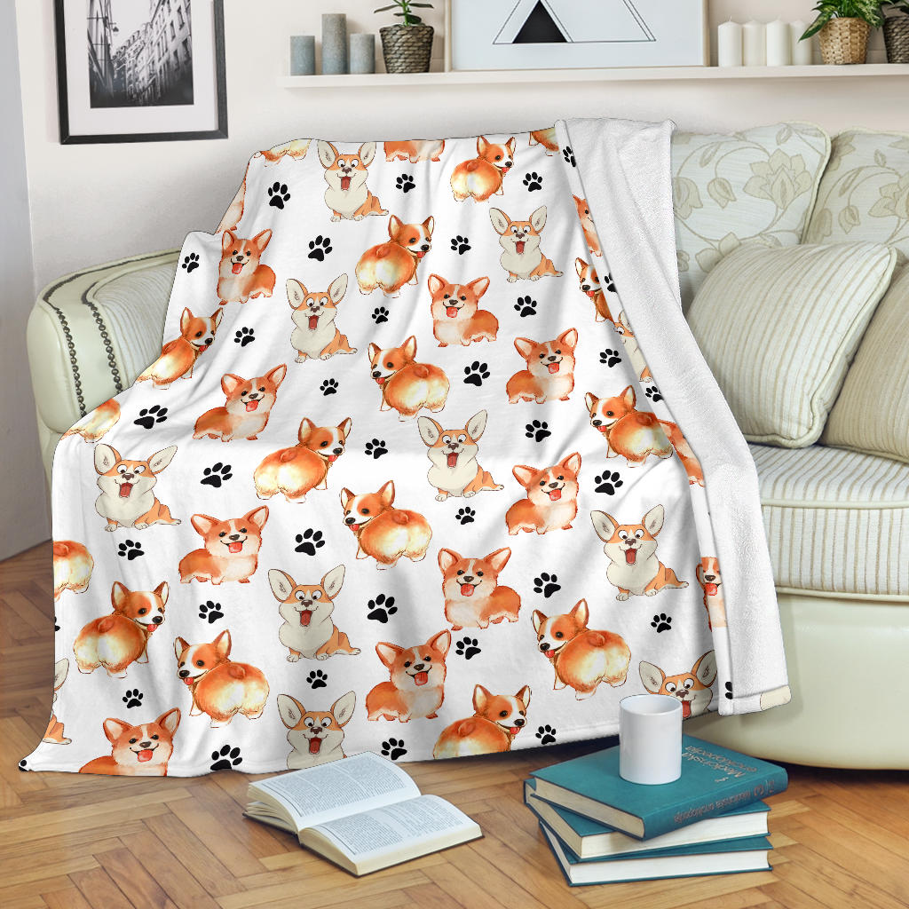 Welsh Corgi Paw Blanket