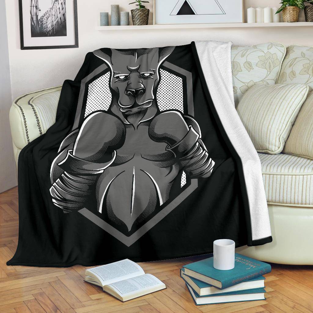 Kangaroo Boxing Fighter Cartoon Premium Blanket - Top Content | POD Collection | Free Shipping