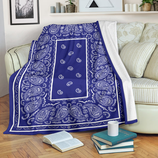 Ultra Plush Blue Bandana Blanket