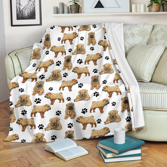 Shar Pei Paw Blanket