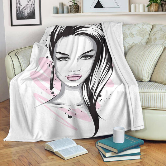 Beautiful Stylish Cartoon Girl Premium Blanket - Top Content | POD Collection | Free Shipping