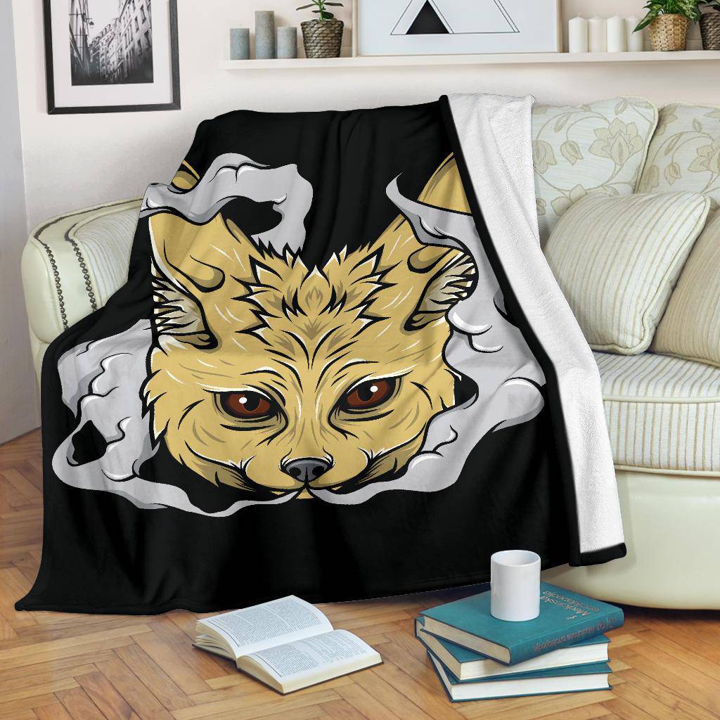 Smoking Fox Head Premium Blanket - Top Content | POD Collection | Free Shipping