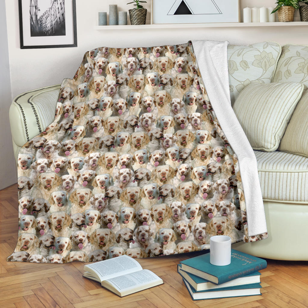 Clumber Spaniel Full Face Blanket