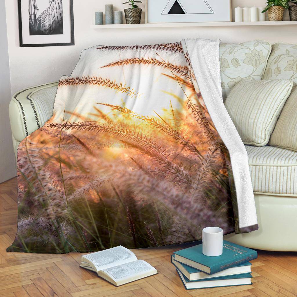 Grass Flower Beautiful Nature Premium Blanket - Top Content | POD Collection | Free Shipping