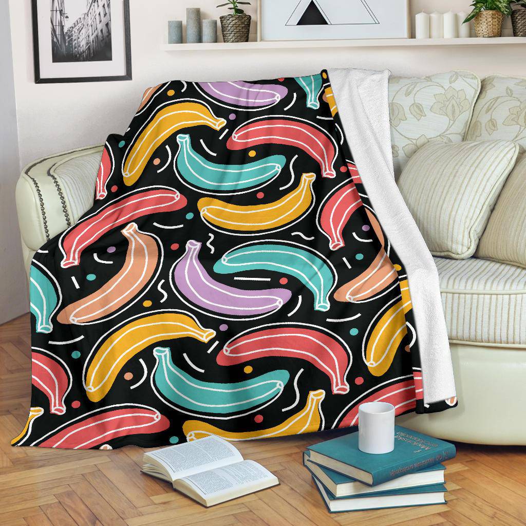 Colorful Banana Pattern Premium Blanket - Top Content | POD Collection | Free Shipping