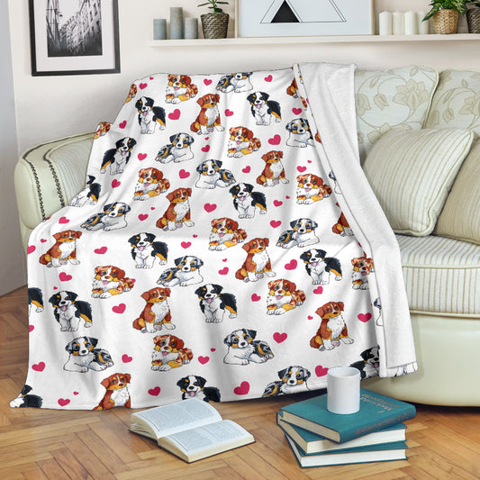 Australian Shepherd Heart Blanket