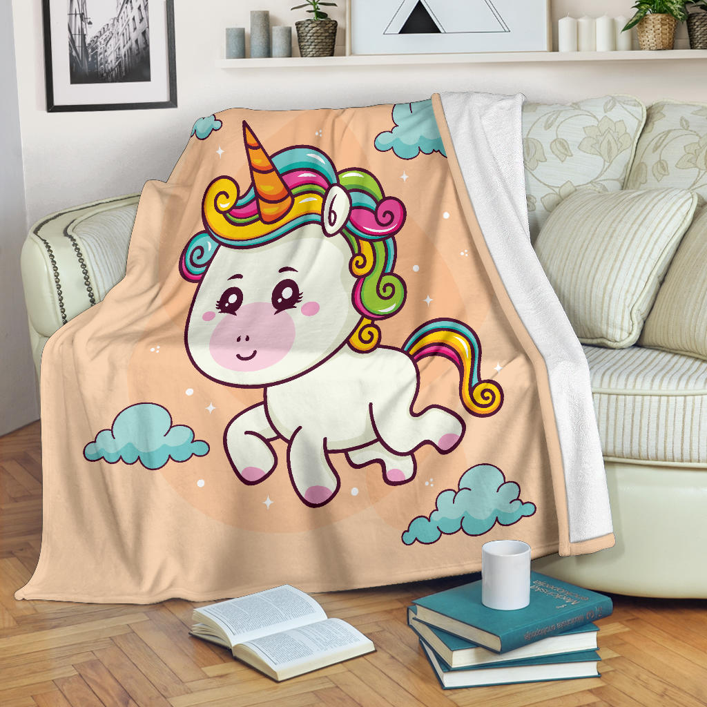 Hand Drawn Unicorn Sky Blanket