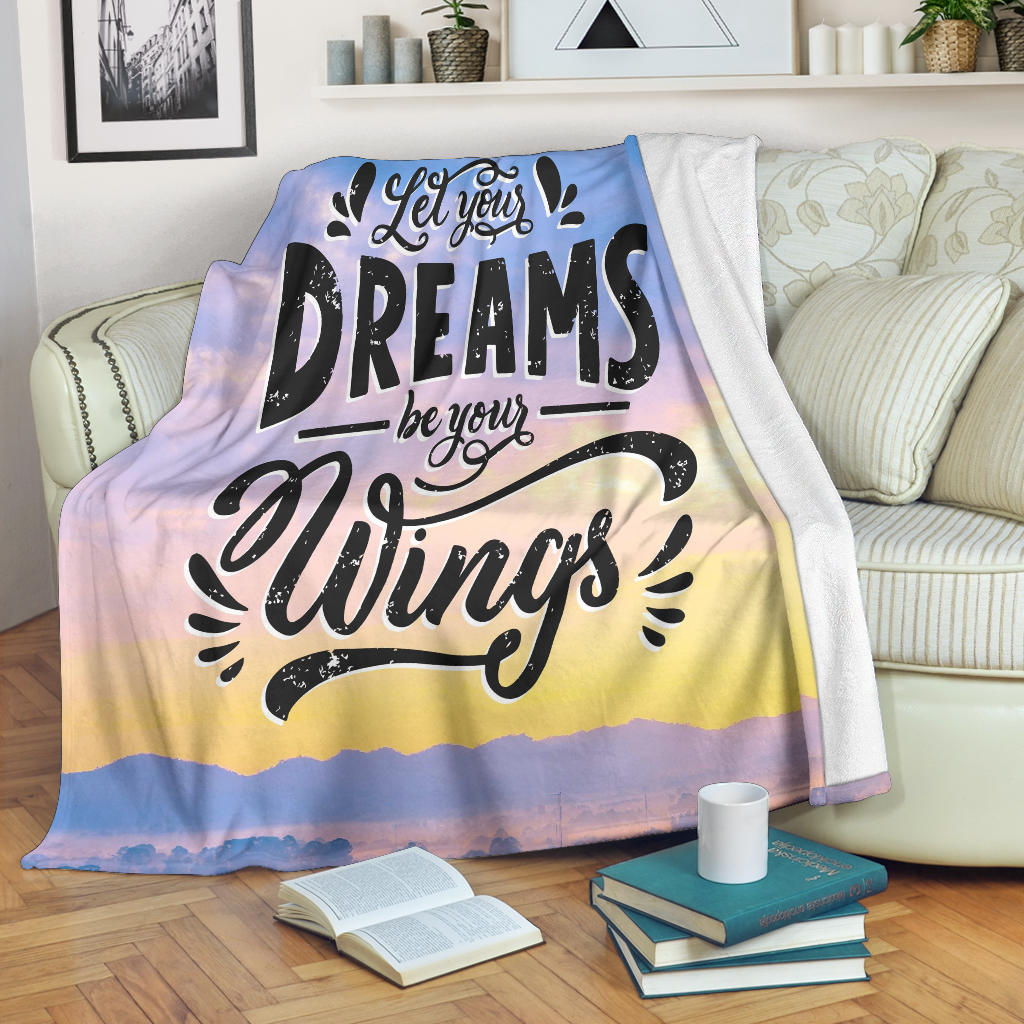 dreams wings motivation blanket - Top Content | POD Collection | Free Shipping