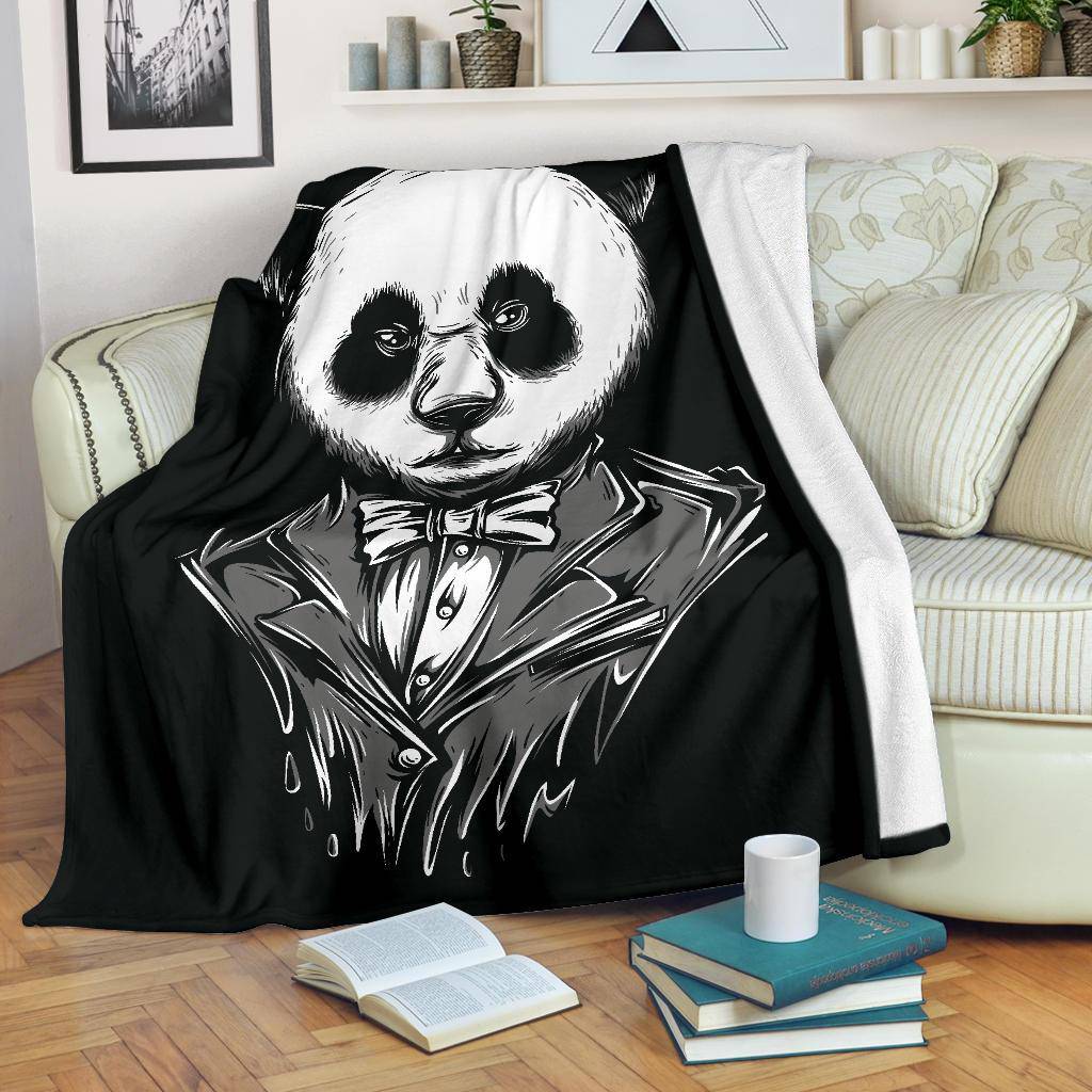 White Black Panda Cartoon Premium Blanket - Top Content | POD Collection | Free Shipping