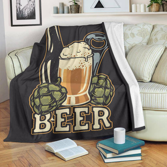 Beer Lover Cool Cartoon Illustration Premium Blanket - Top Content | POD Collection | Free Shipping