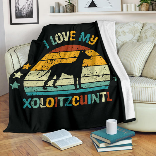 Xoloitzcuintle Blanket, Xoloitzcuintle Retro Blanket, Xoloitzcuintle Throw Blanket, Xoloitzcuintle Gifts