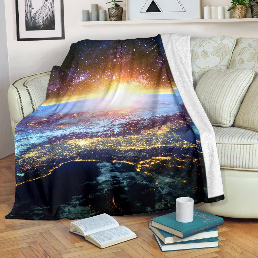 Real Nasa Earth Galaxy View Premium Blanket - Top Content | POD Collection | Free Shipping