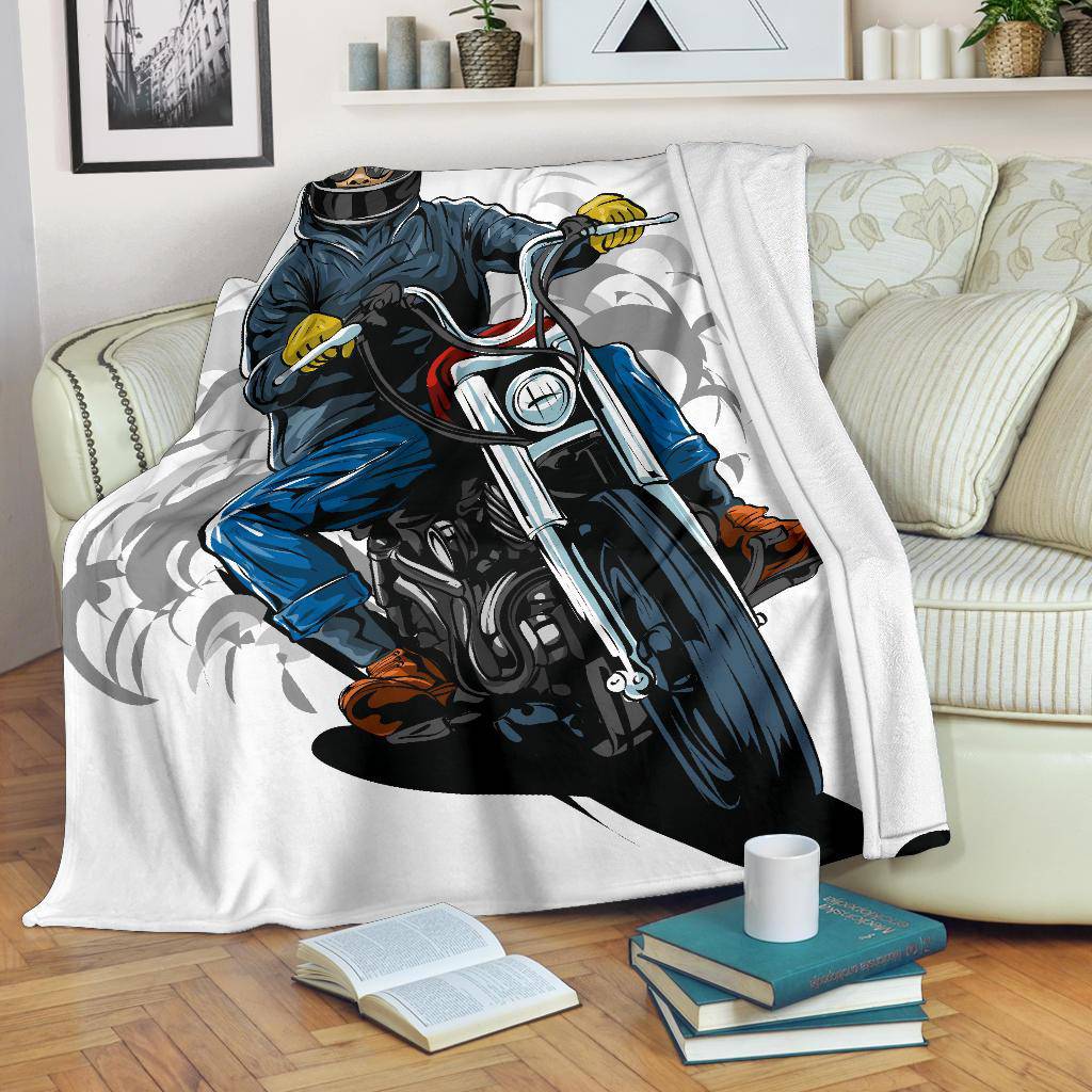 Vintage Classic Chopper Riding Premium Blanket - Top Content | POD Collection | Free Shipping