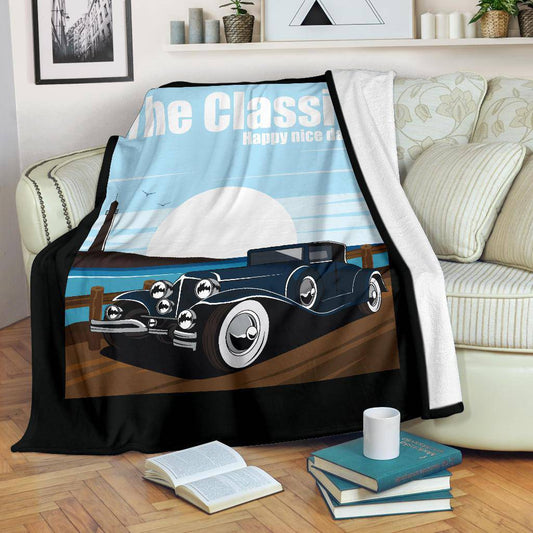 OldSkool Classic Car Cartoon Premium Blanket - Top Content | POD Collection | Free Shipping