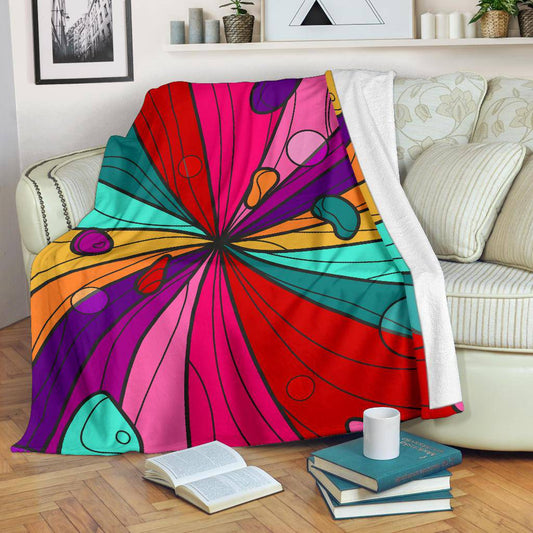 Hand Drawn Colourful Vivid Groovy Background Premium Blanket - Top Content | POD Collection | Free Shipping