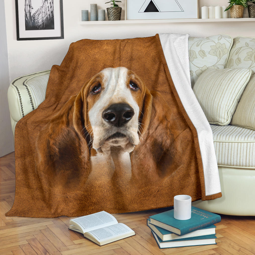 Basset Hound Face Hair Blanket