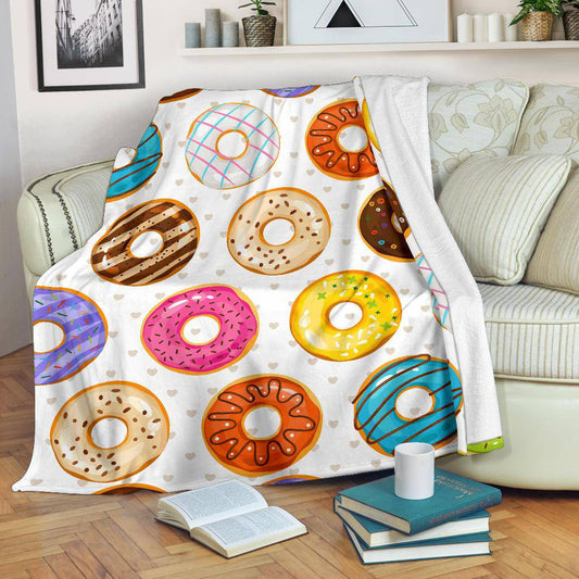 Colorful Doughnut Seamless Background Illustration Premium Blanket - Top Content | POD Collection | Free Shipping