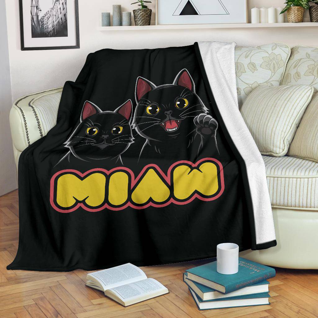 Miaw Cute Black Cats Premium Blanket - Top Content | POD Collection | Free Shipping