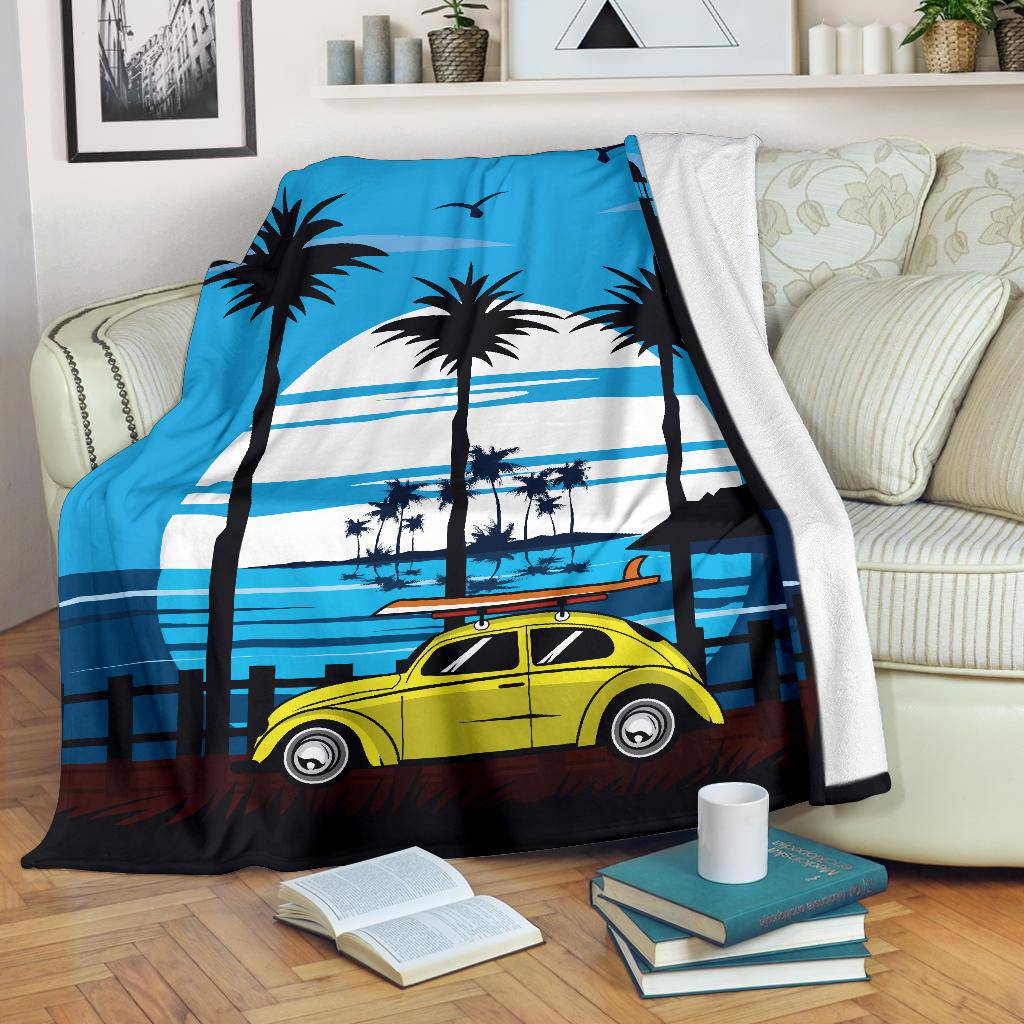 Moon Road To Surfing Beach Premium Blanket - Top Content | POD Collection | Free Shipping