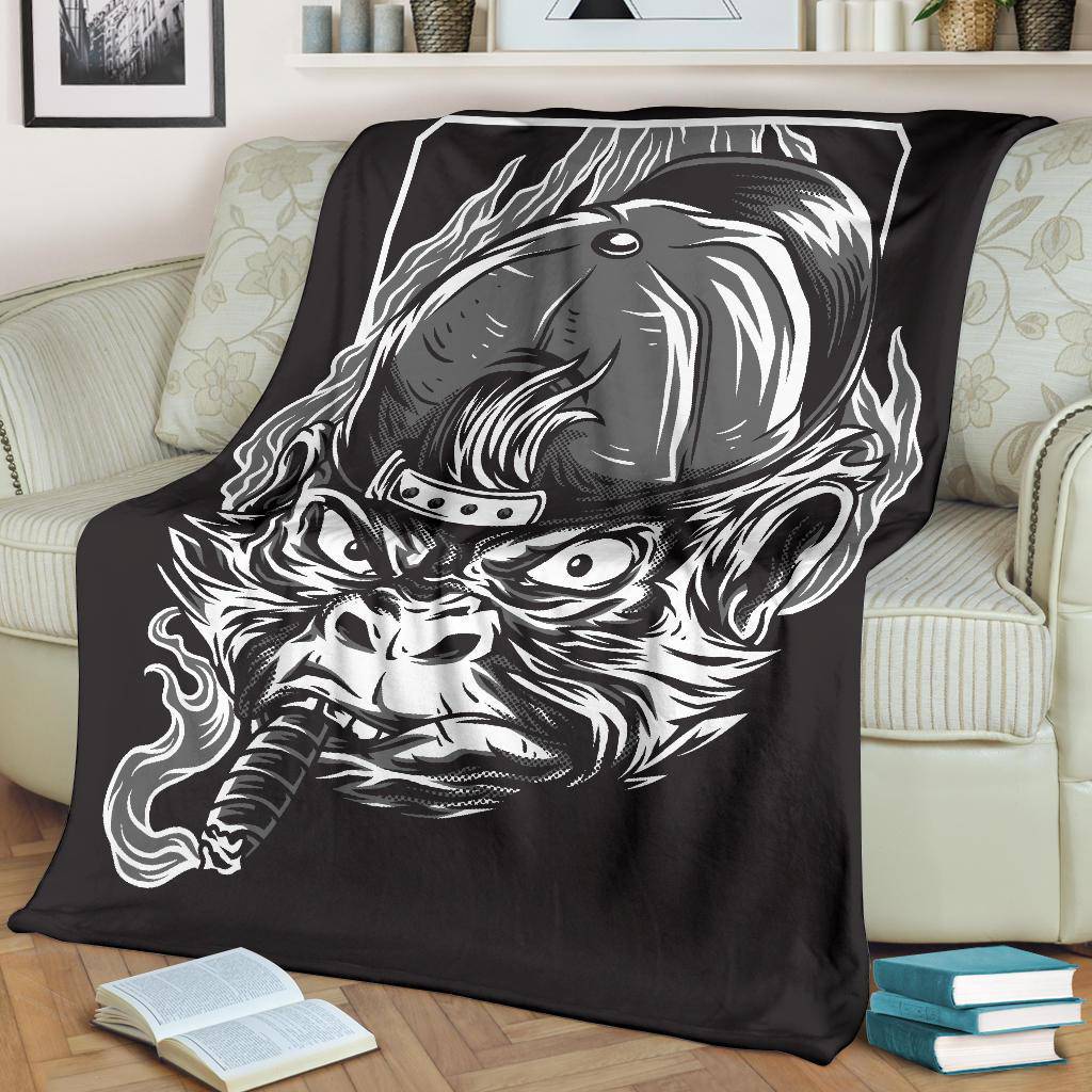 Mastermind Monkey Cartoon Premium Blanket - Top Content | POD Collection | Free Shipping