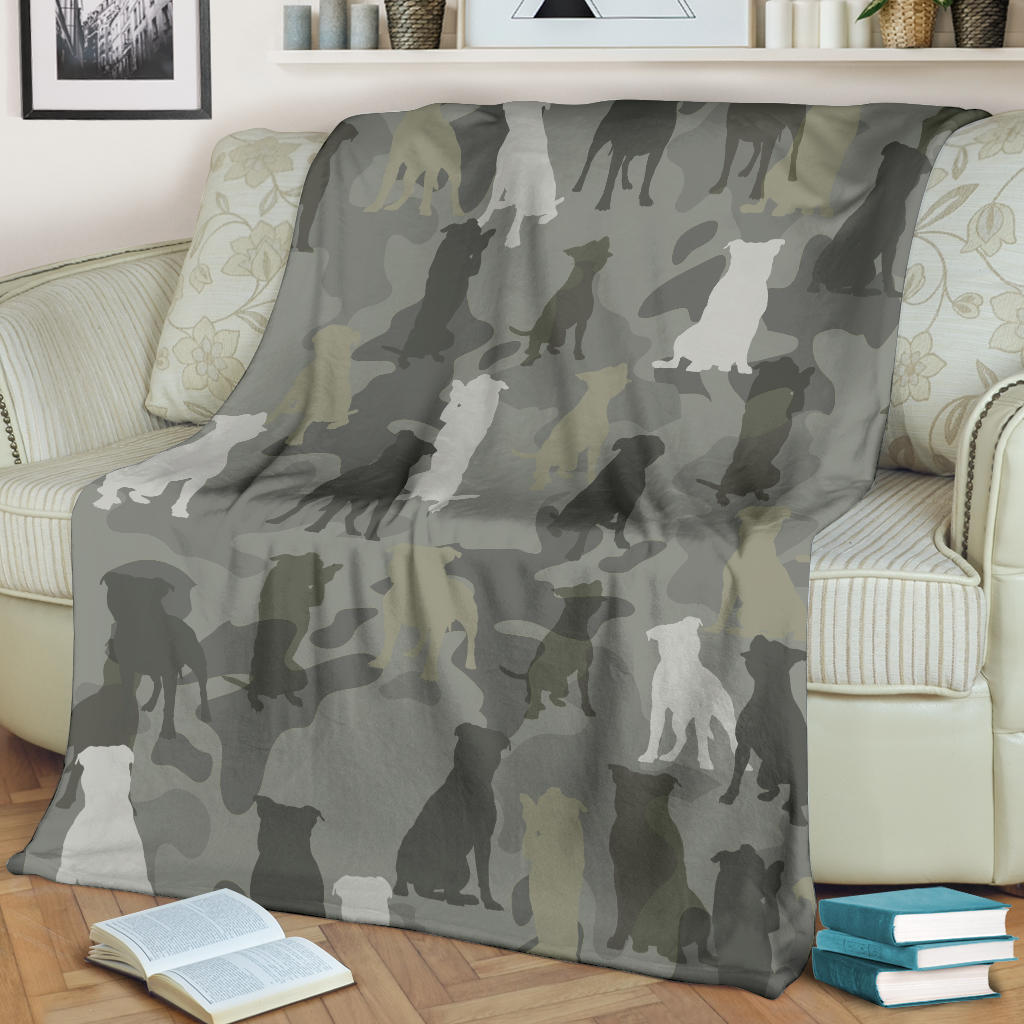 Staffordshire Bull Terrier Camo 3D Blanket