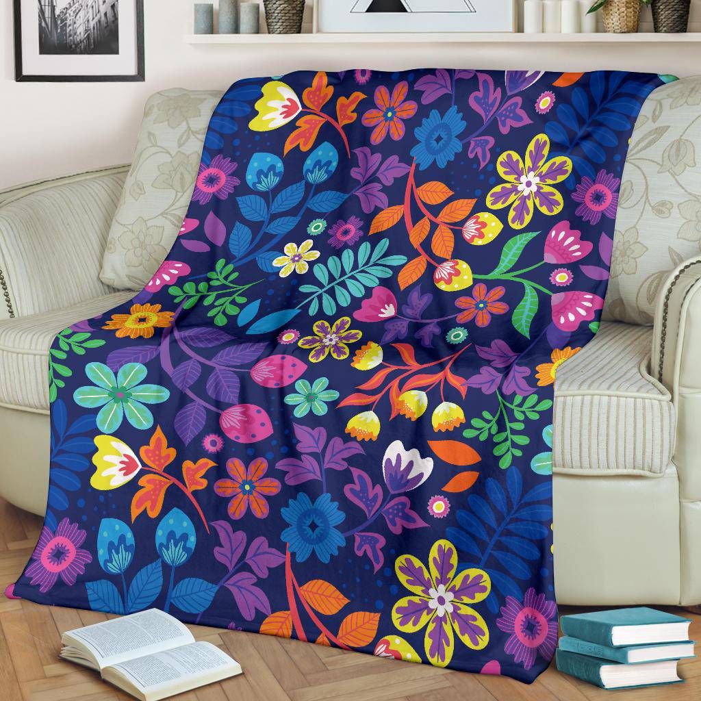 Hand Drawn Exotic Floral Pattern Premium Blanket - Top Content | POD Collection | Free Shipping