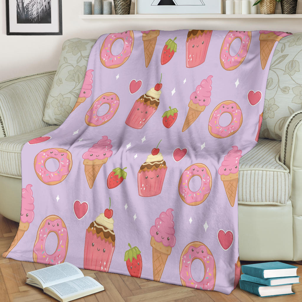 Anime Doughnuts Ice Cream Blanket