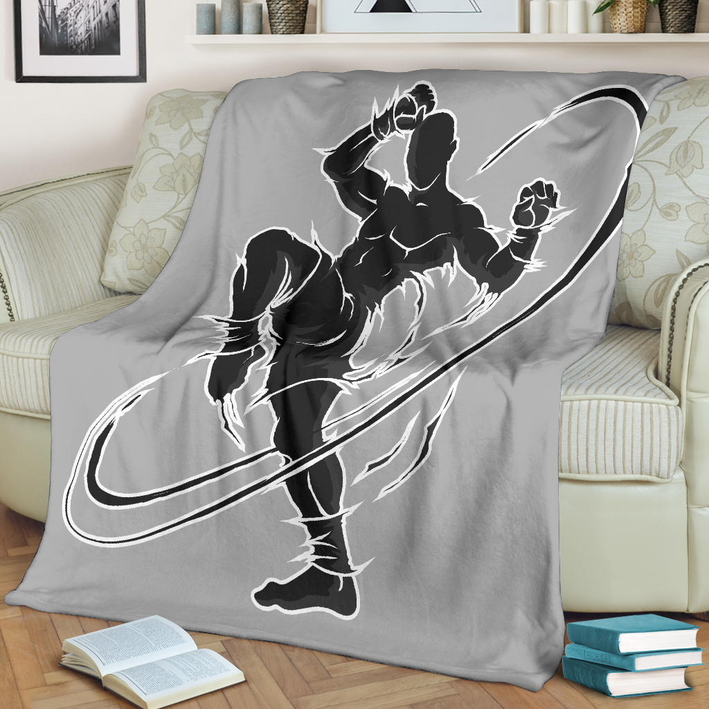 kick boxing extreme martial art silhouette blanket - Top Content | POD Collection | Free Shipping