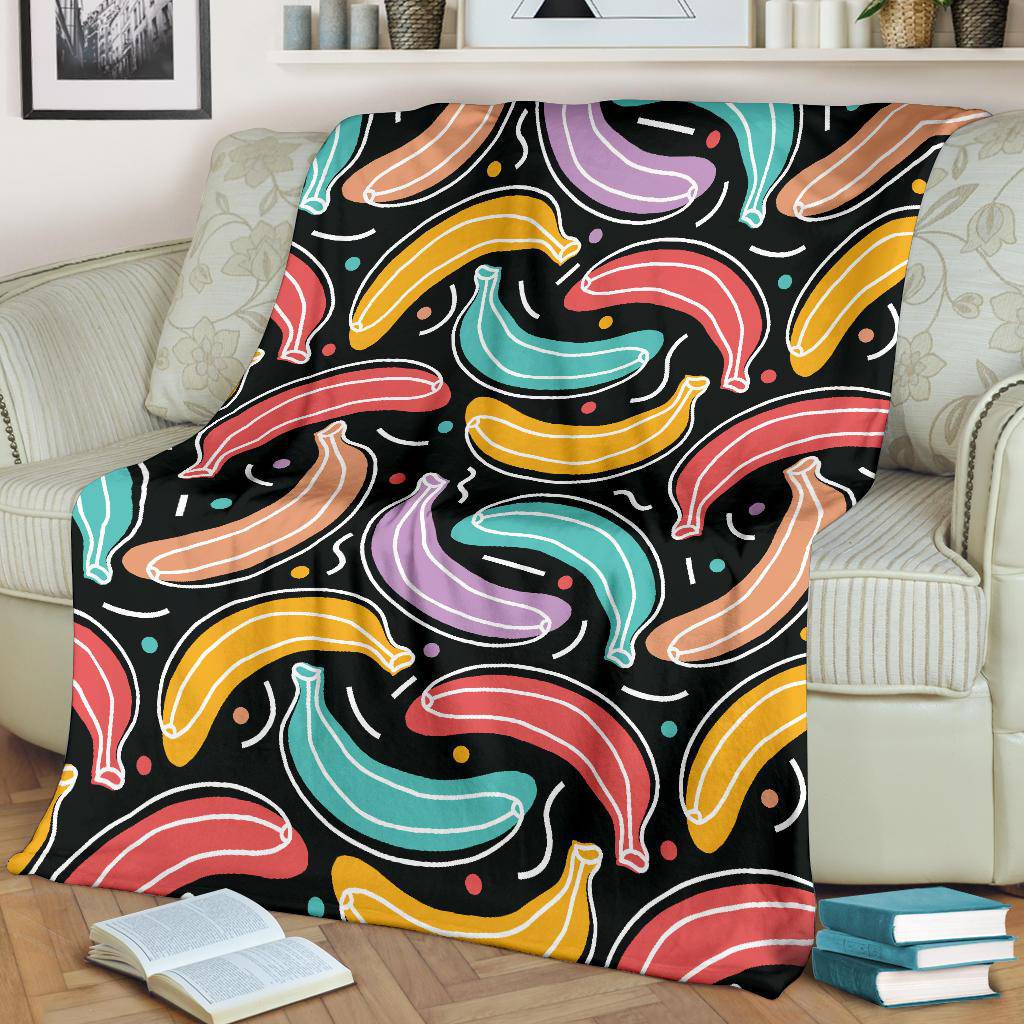 Colorful Banana Pattern Premium Blanket - Top Content | POD Collection | Free Shipping