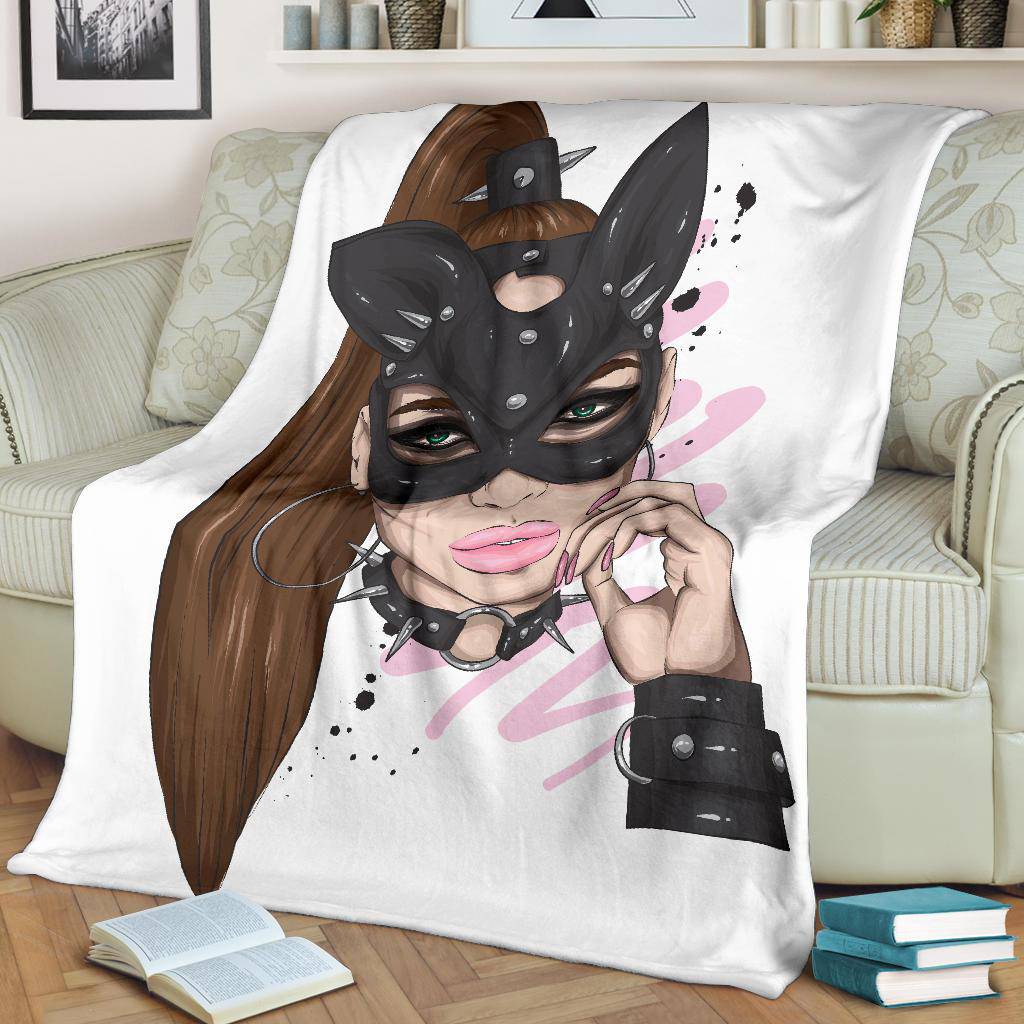 Beautiful Mask Girl Cartoon Premium Blanket - Top Content | POD Collection | Free Shipping