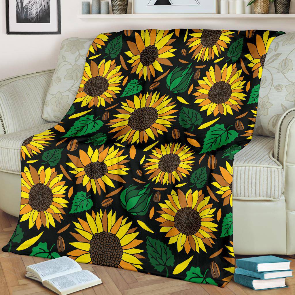 Sunflower Pattern, Plant Lover, Floral Premium Blanket - Top Content | POD Collection | Free Shipping