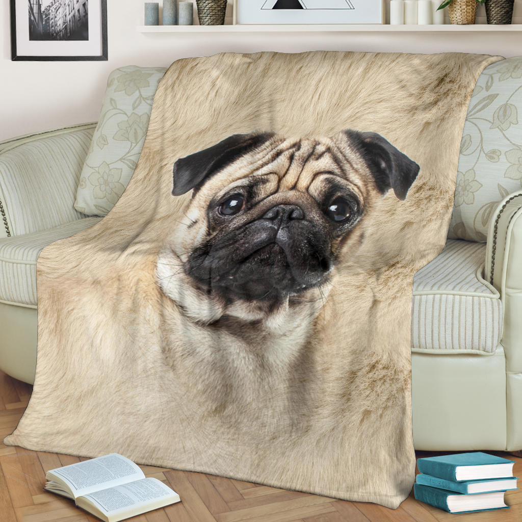 Pug Face Hair Blanket