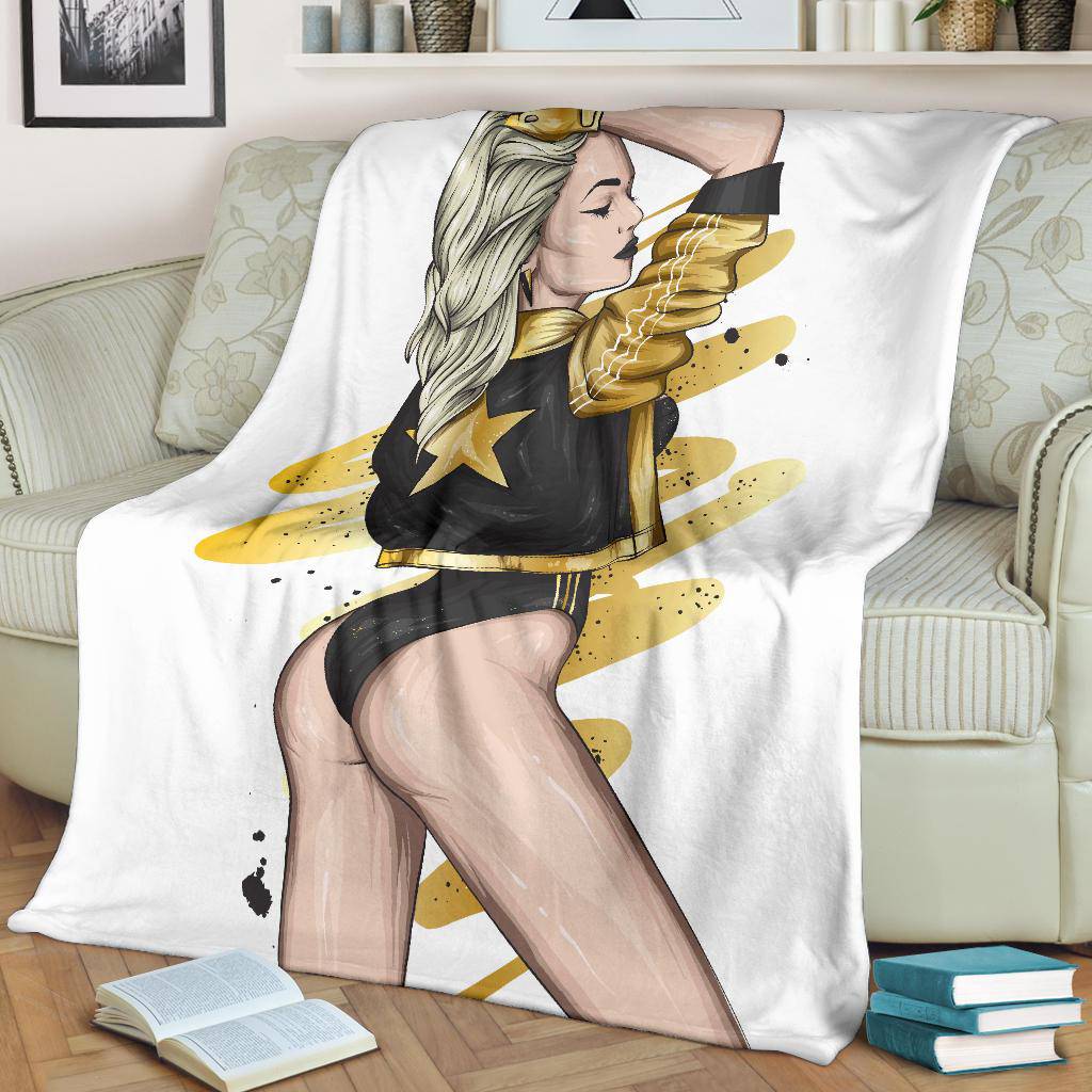 Premium Blanket Stylish Blonde Beautiful Girl Star Cartoon - Top Content | POD Collection | Free Shipping