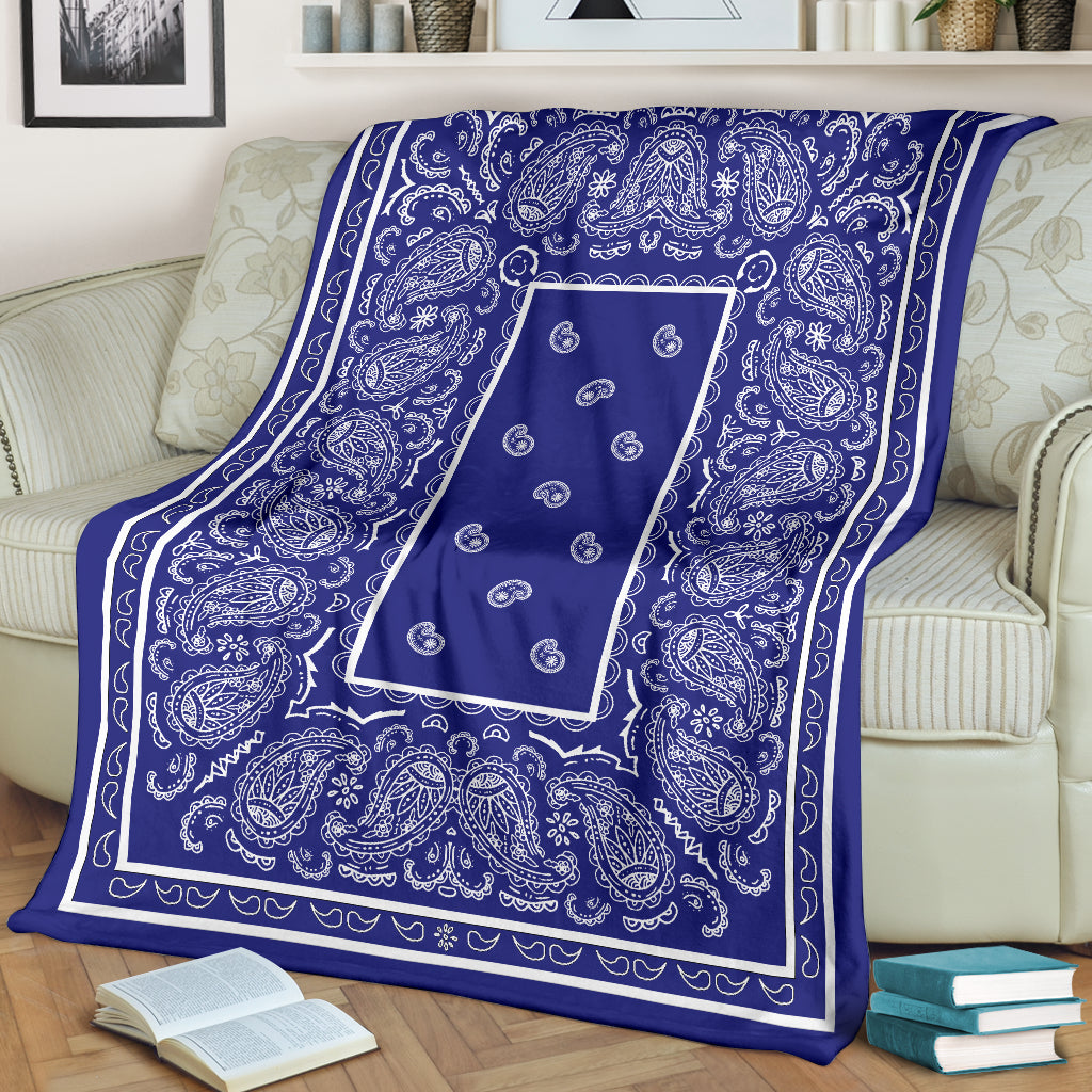 Ultra Plush Blue Bandana Blanket