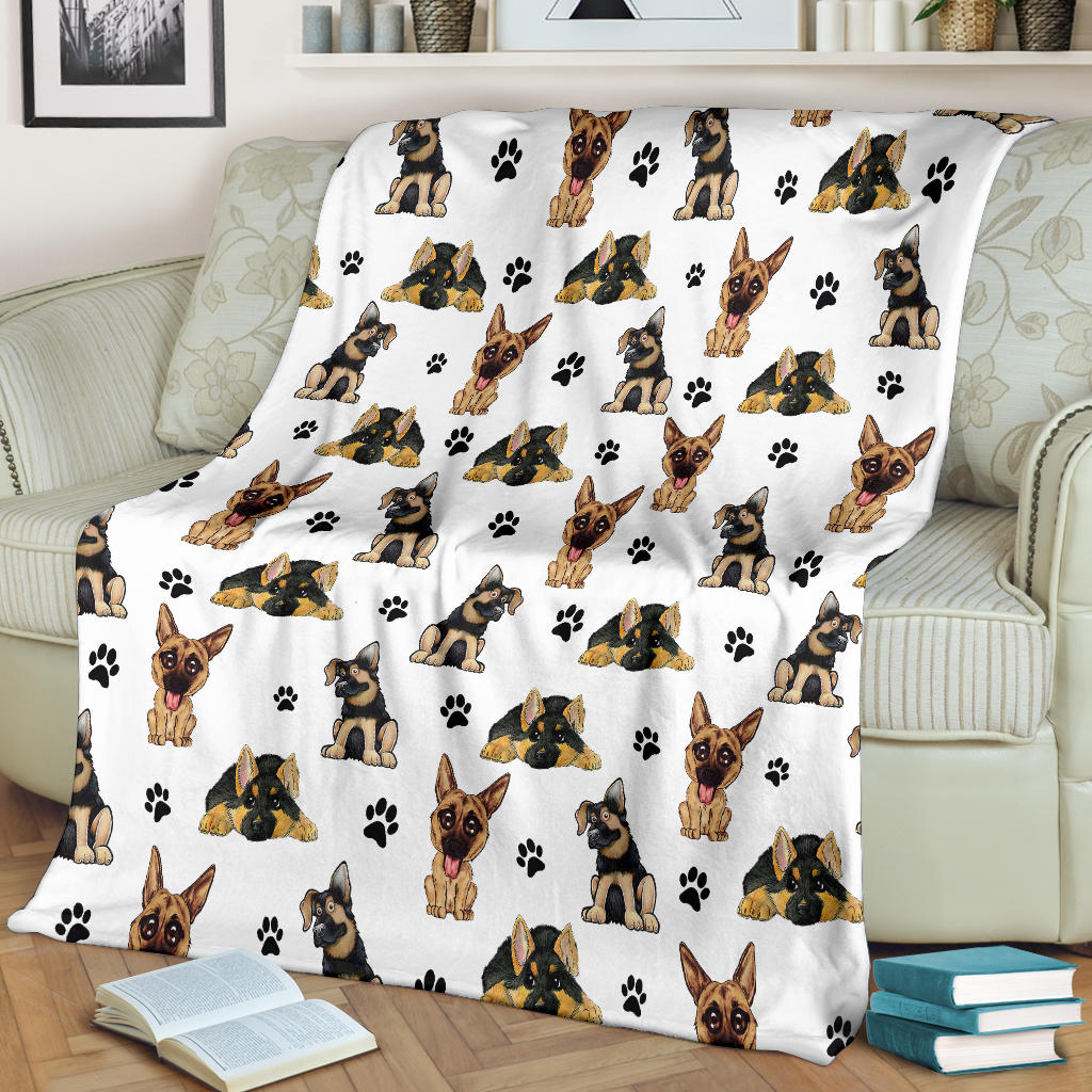 German Shepherd Paw Blanket