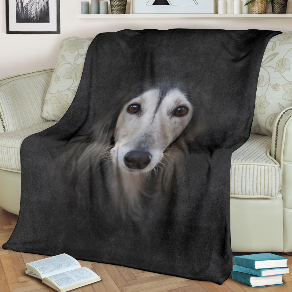 Saluki Face Hair Blanket