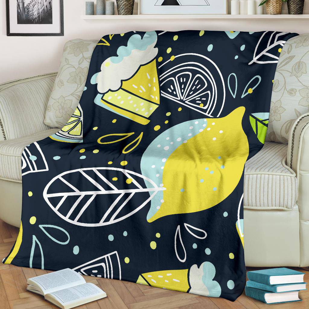 Hand Drawn Lemon Doodle Art Premium Blanket - Top Content | POD Collection | Free Shipping