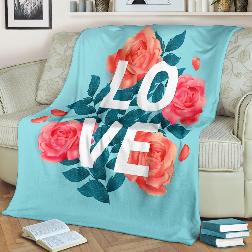 Love Red Roses Valentine Blanket