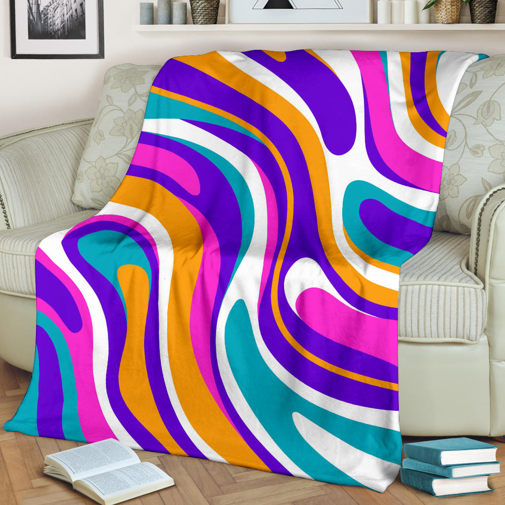 Psychedelic Groovy Background Blanket